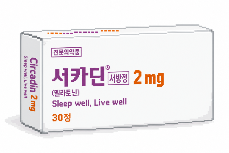 멜라토닌이 밤낮 리듬과 수면 준비 신호에 관여하는 모습을 설명하는 이미지