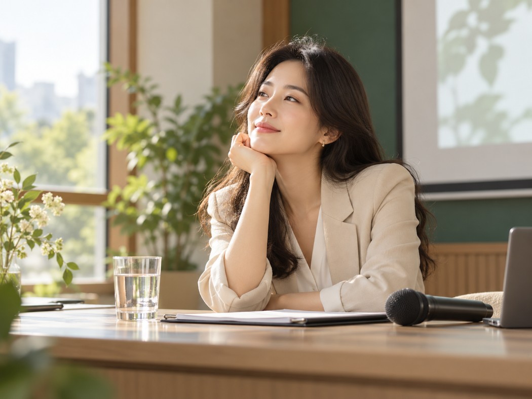 말을 오래 한 뒤 목소리를 쉬고 물을 마시는 생활 이미지